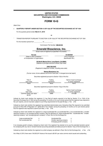 Miniature Skye Bioscience 10-Q Rapport trimestriel 2019 