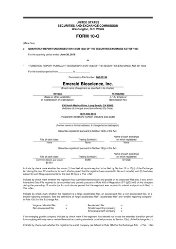 Miniature Skye Bioscience 10-Q Rapport trimestriel 2019 