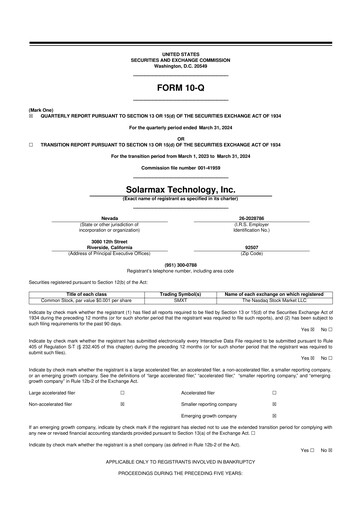 Thumbnail SolarMax Technology 10-Q Quarterly Report FY2024 