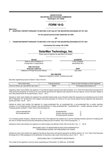 Thumbnail SolarMax Technology 10-Q Quarterly Report FY2025 