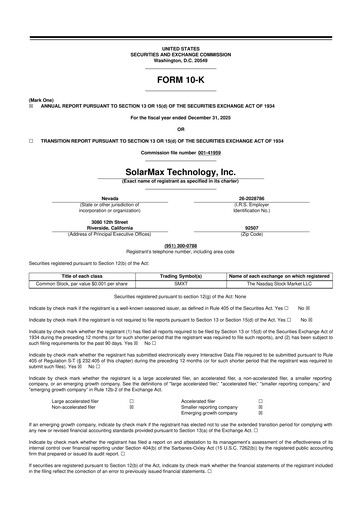Thumbnail SolarMax Technology 10-K Annual Report 