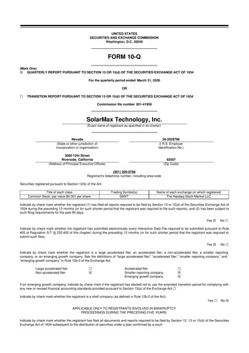 Thumbnail SolarMax Technology 10-Q Quarterly Report FY 