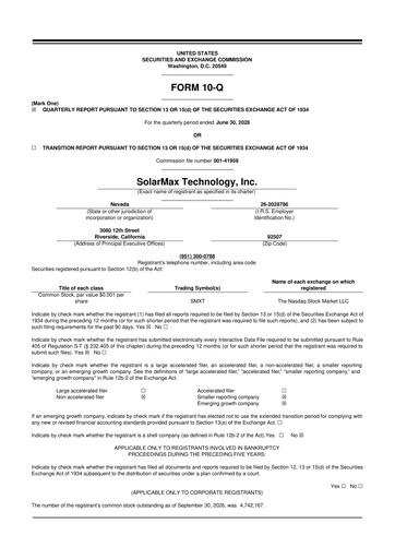 Thumbnail SolarMax Technology 10-Q Quarterly Report FY2026 Q2
