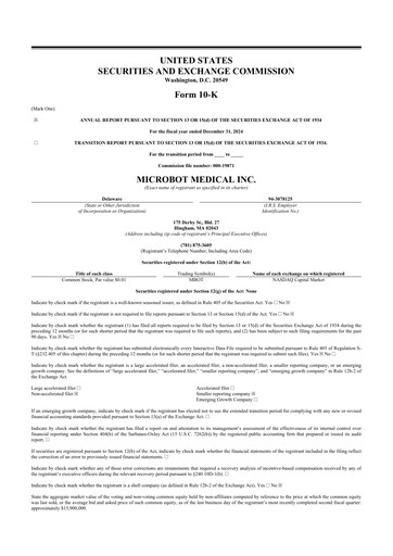 Thumbnail Microbot Medical
 10-K Annual Report 2024