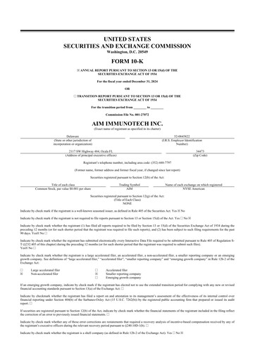 Thumbnail AIM ImmunoTech
 10-K Annual Report 2024