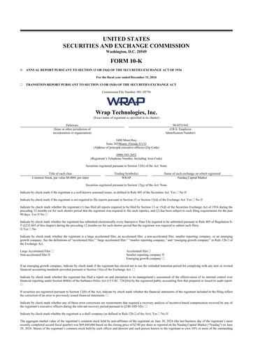 Miniature Wrap Technologies
 10-K Rapport annuel 2024