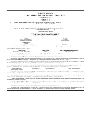 Thumbnail Venu Holding Corporation 10-K Annual Report 2024