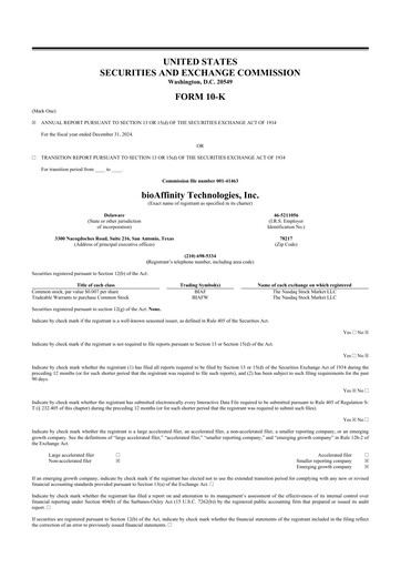 Thumbnail bioAffinity Technologies 10-K Annual Report 2024