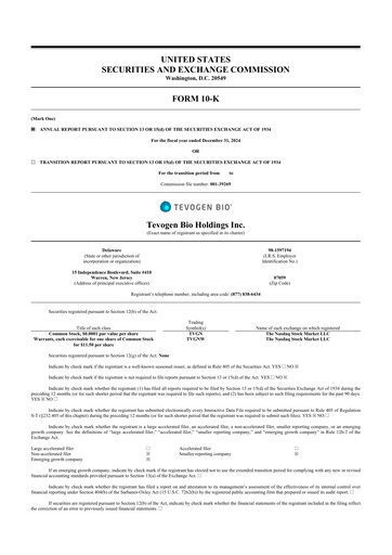 Thumbnail Tevogen Bio 10-K Annual Report 2024