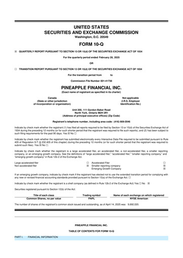 Thumbnail Pineapple Financial 10-Q Quarterly Report FY2025 