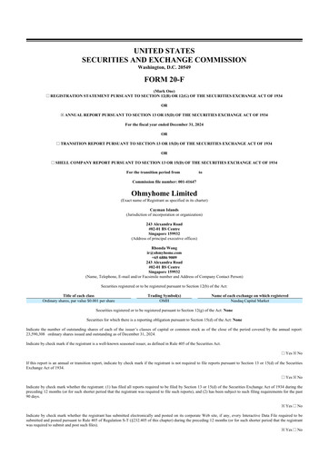 Thumbnail Ohmyhome 20-F Annual Report 2024