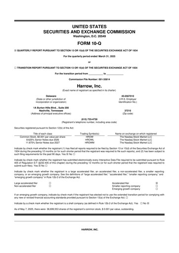Vorschaubild Harrow, Inc. 10-Q Quartalsbericht 2025 