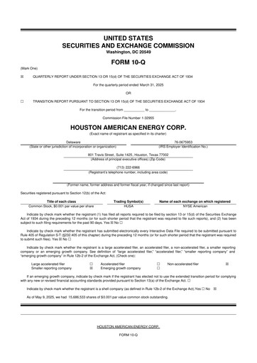 Thumbnail Houston American Energy 10-Q Quarterly Report FY2025 