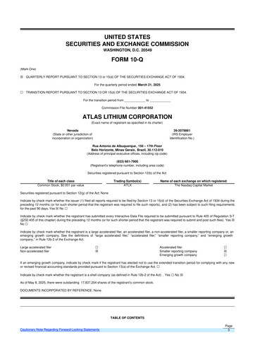 Thumbnail Atlas Lithium 10-Q Quarterly Report FY2025 