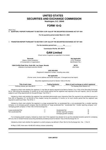 Thumbnail GAN 10-Q Quarterly Report FY2025 