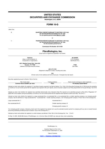 Vorschaubild FibroBiologics 10-Q Quartalsbericht 2025 