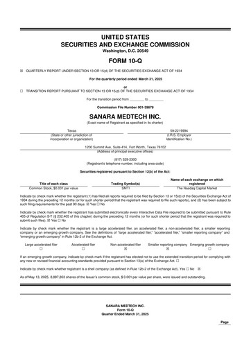 Thumbnail Sanara MedTech 10-Q Quarterly Report FY2025 