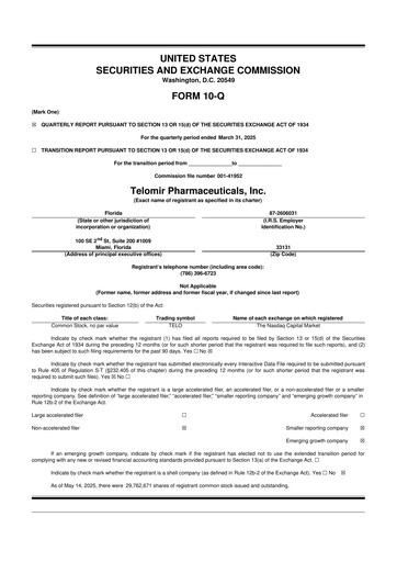 Thumbnail Telomir Pharmaceuticals 10-Q Quarterly Report FY2025 