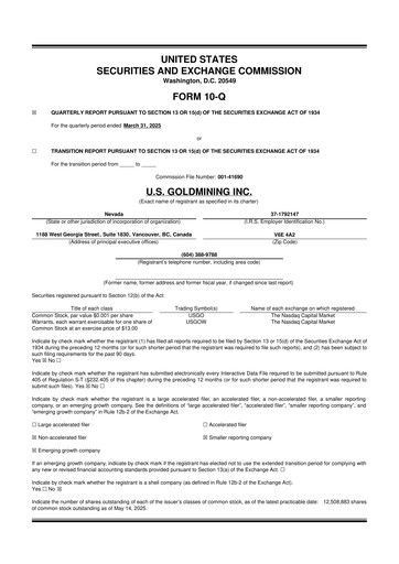 Thumbnail U.S. GoldMining 10-Q Quarterly Report FY2025 