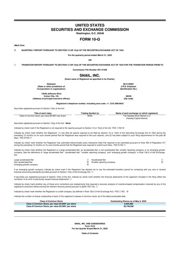 Thumbnail Snail Inc 10-Q Quarterly Report FY2025 