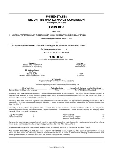 Miniature PAVmed
 10-Q Rapport trimestriel 2025 