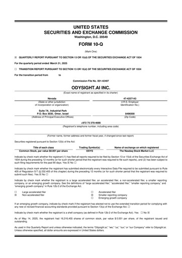 Thumbnail Odysight.ai 10-Q Quarterly Report FY2025 