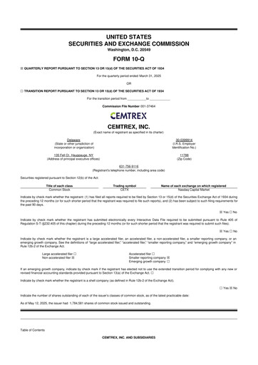Thumbnail Cemtrex 10-Q Quarterly Report FY2025 