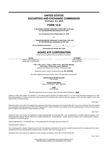 Miniature Agape ATP 10-Q Rapport trimestriel 2025 