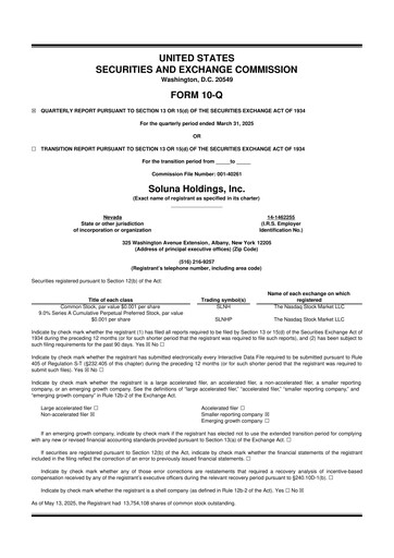 Vorschaubild Soluna Holdings 10-Q Quartalsbericht 2025 