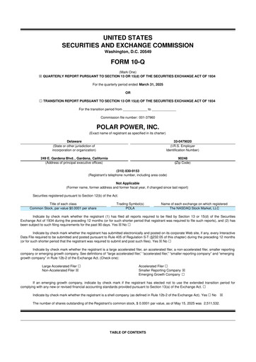 Thumbnail Polar Power
 10-Q Quarterly Report FY2025 