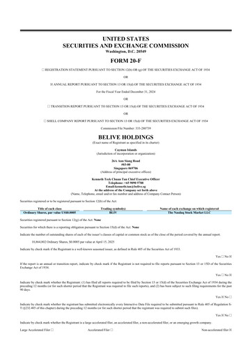 Thumbnail BeLive Holdings 20-F Annual Report 2024