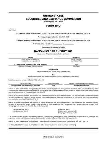Thumbnail NANO Nuclear Energy 10-Q Quarterly Report FY2025 