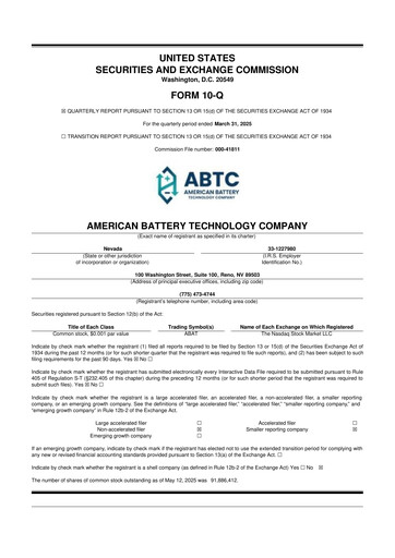 Vorschaubild American Battery Technology Company 10-Q Quartalsbericht 2025 