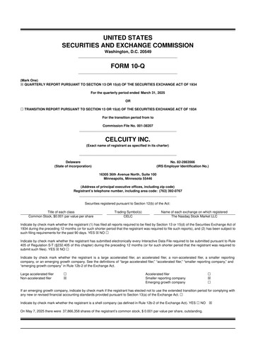 Thumbnail Celcuity Inc. 10-Q Quarterly Report FY2025 