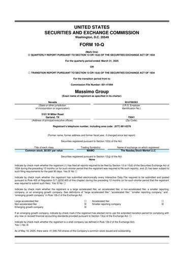 Thumbnail Massimo Motor 10-Q Quarterly Report FY 