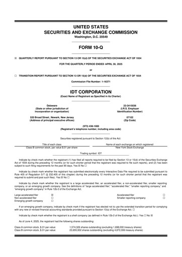 Thumbnail IDT Corporation
 10-Q Quarterly Report FY2025 