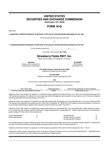 Thumbnail Strawberry Fields REIT 10-Q Quarterly Report FY2025 