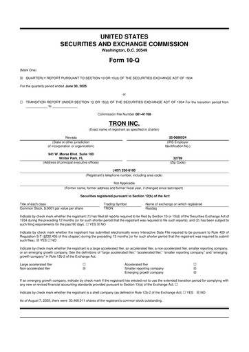 Thumbnail Tron Inc. 10-Q Quarterly Report FY2025 
