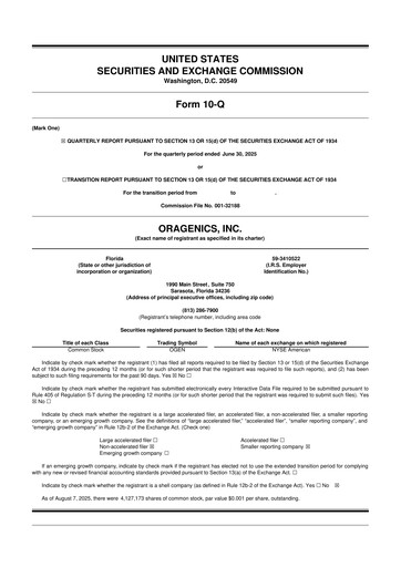 Thumbnail Oragenics 10-Q Quarterly Report FY2025 