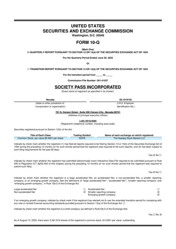 Thumbnail Society Pass 10-Q Quarterly Report FY2025 