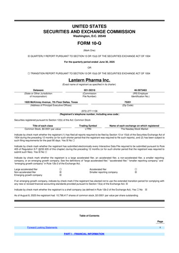 Thumbnail Lantern Pharma 10-Q Quarterly Report FY2025 