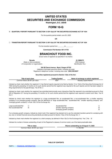 Thumbnail BranchOut Food 10-Q Quarterly Report FY 