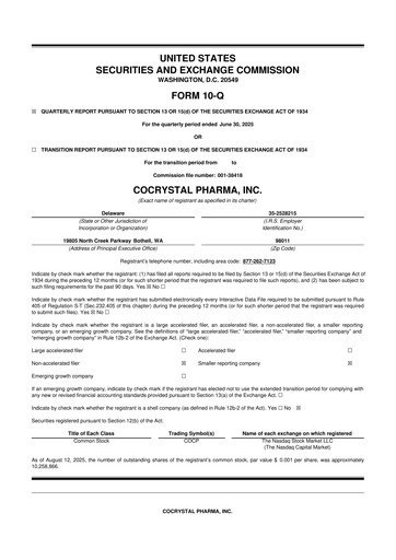 Thumbnail Cocrystal Pharma
 10-Q Quarterly Report FY2025 