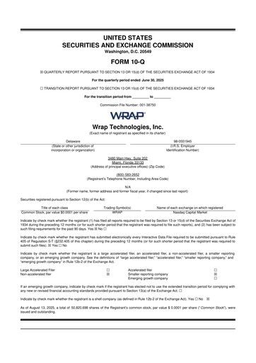 Miniature Wrap Technologies
 10-Q Rapport trimestriel 2025 