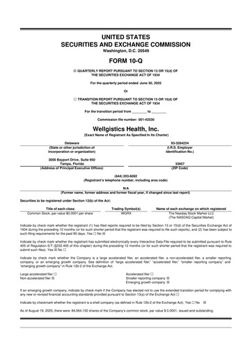 Vorschaubild Wellgistics Health 10-Q Quartalsbericht 2025 