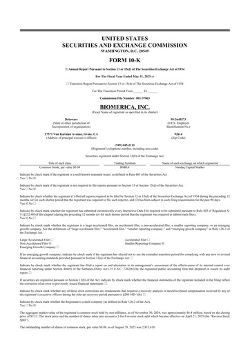 Thumbnail Biomerica 10-K Annual Report 2025