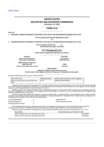Thumbnail vTv Therapeutics
 10-Q Quarterly Report FY2022 