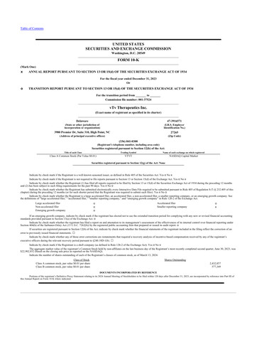 Miniature vTv Therapeutics
 10-K Rapport annuel 2023