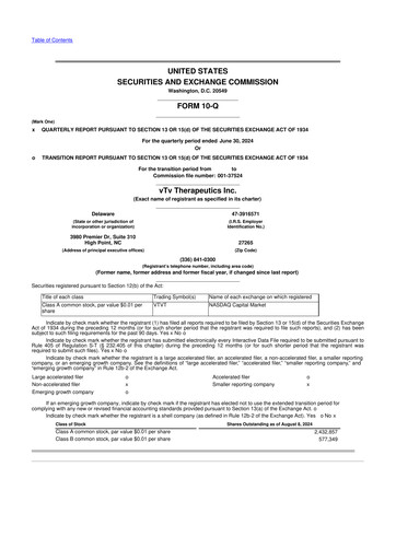 Thumbnail vTv Therapeutics
 10-Q Quarterly Report FY2024 
