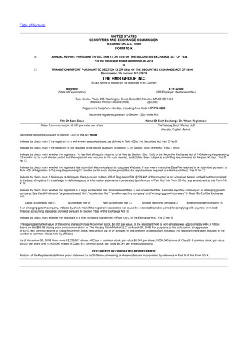 Thumbnail The RMR Group
 10-K Annual Report 2018